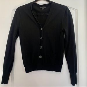J. Crew Black 100% Merino Wool V-Neck Cardigan